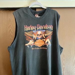 Vintage Harley Davidson Columbus, IN Sleeveless Men's T Shirt Size 2XL